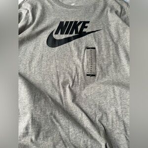 Nike Heather Gray Tee with Black Swoosh